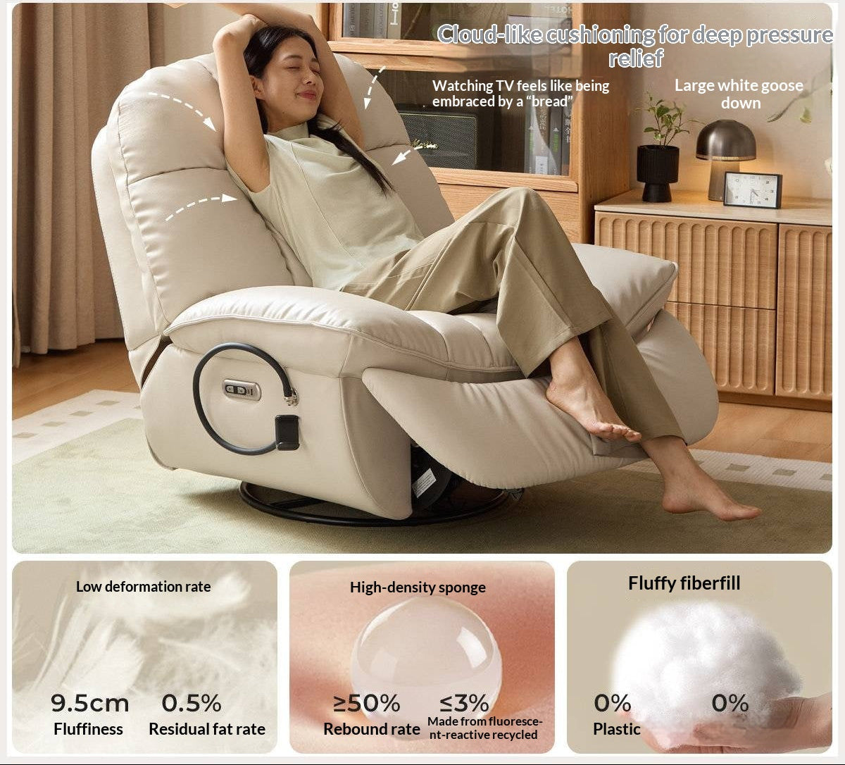Recliner Modern Casual Single Chair 240° rotation