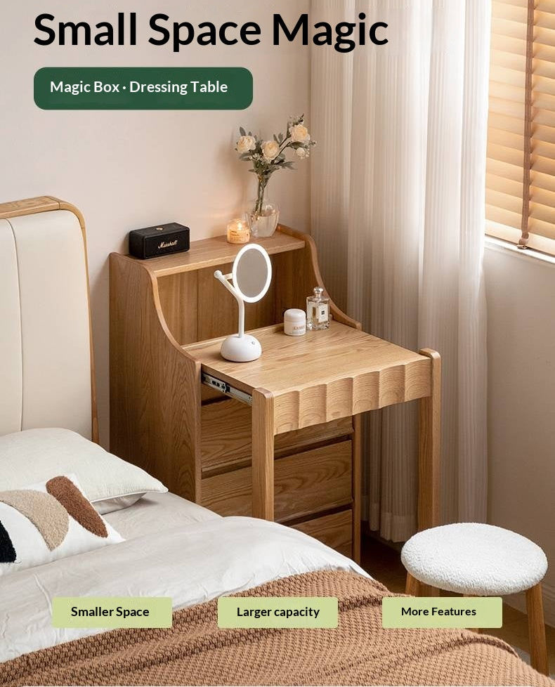 Oak Solid Wood Telescopic Vanity Table