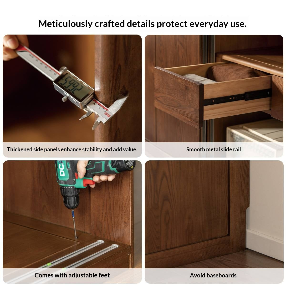 White Ash, Ash, Oak Solid Wood Wardrobe With Sliding Doors