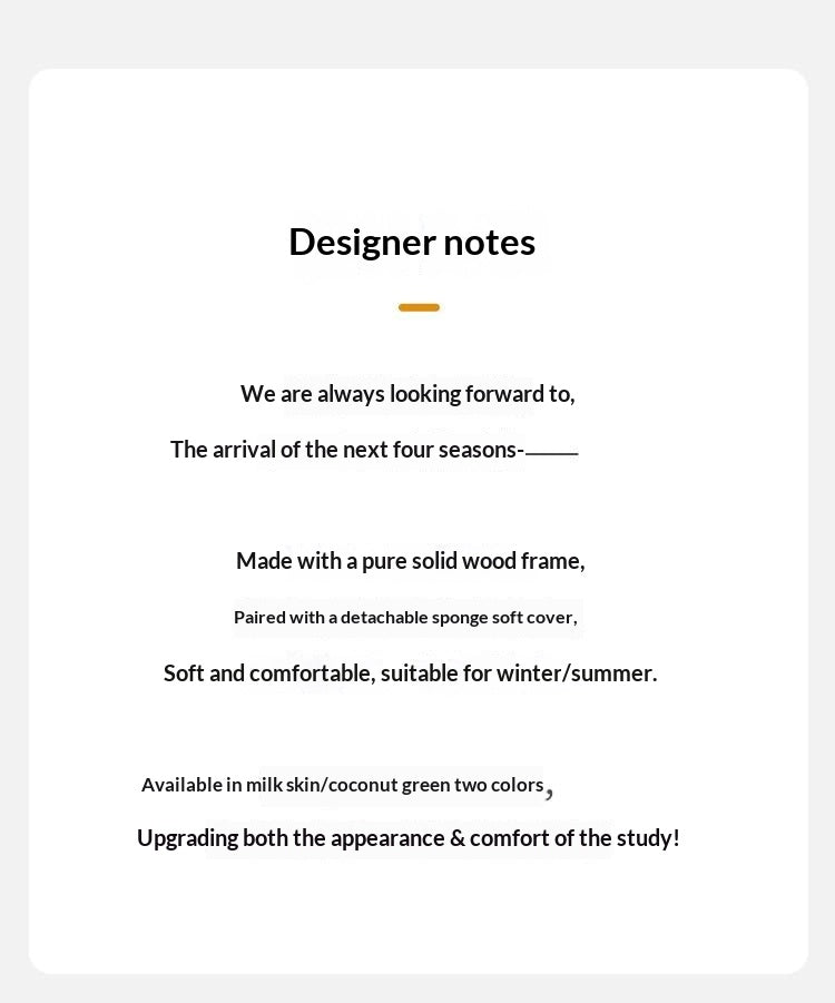 Cherry, Ash, Oak, Beech Solid Wood Book Chair Comfortable Soft Back Chair