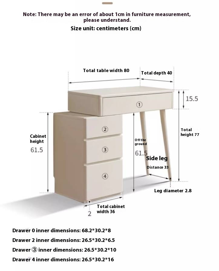 Poplar Solid Wood Telescopic Dressing Table