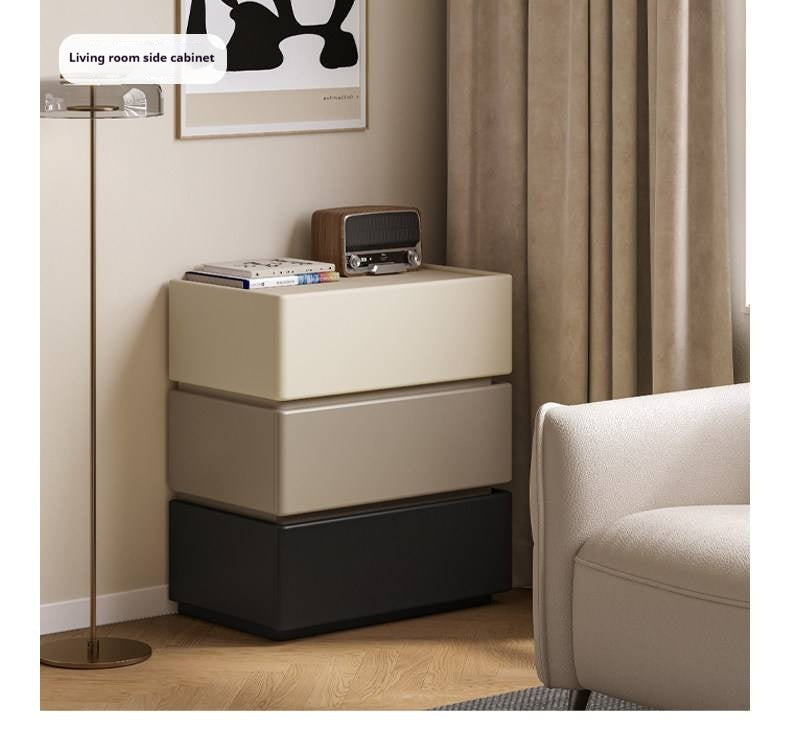 Oak, Ash Solid Wood, Solid RubberWood Light Luxury Side Cabinet