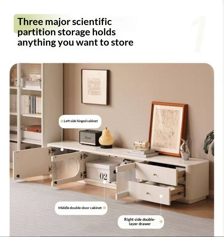 Solid RubberWood TV Cabinet Floor-Standing Low Cabinet.