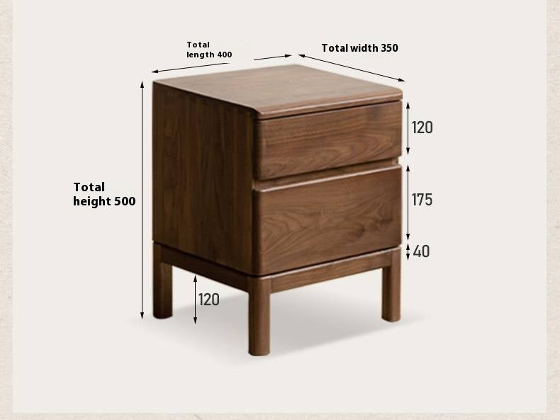Black Walnut, Ash Solid Wood Storage Nightstand