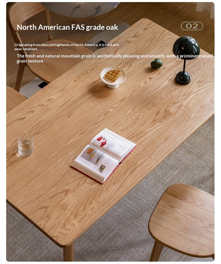 Oak Solid Wood Modern Dining Table