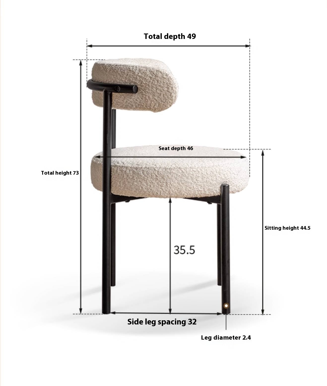 Fabric, Leather Bauhaus Style Chair