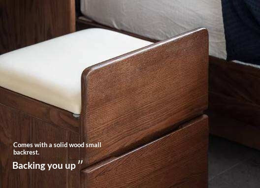 Oak Solid Wood, Rubberwood Solid Vanity Table with Drawers and Modern Minimalist Design