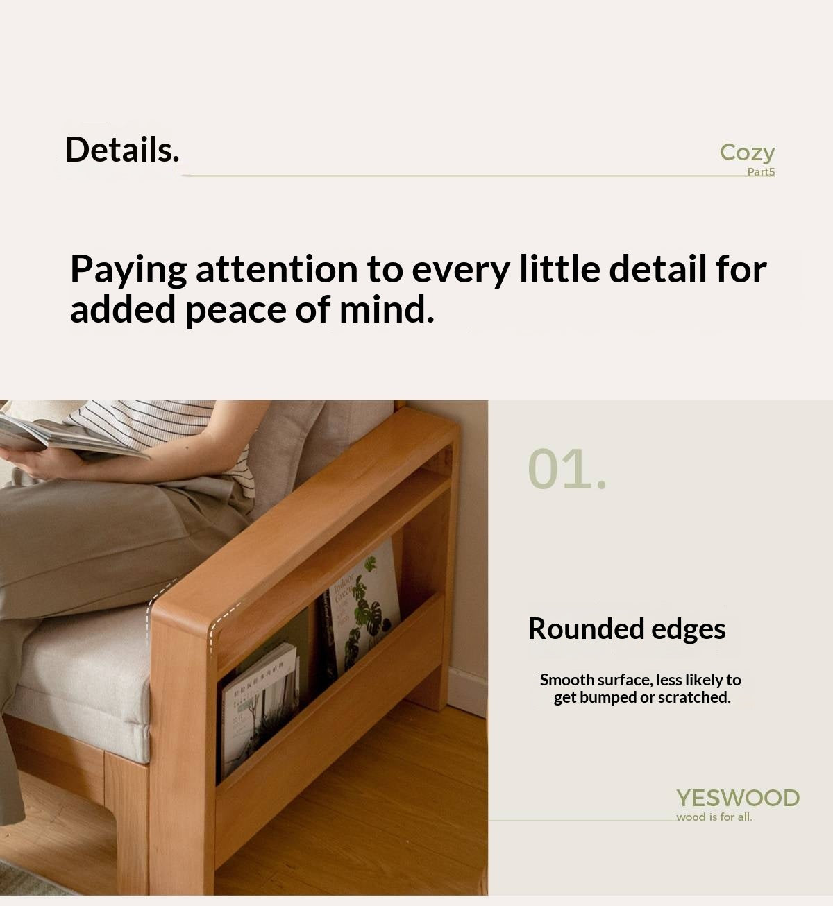 Oak, Beech Solid Wood Multifunctional Storage Sofa Bed