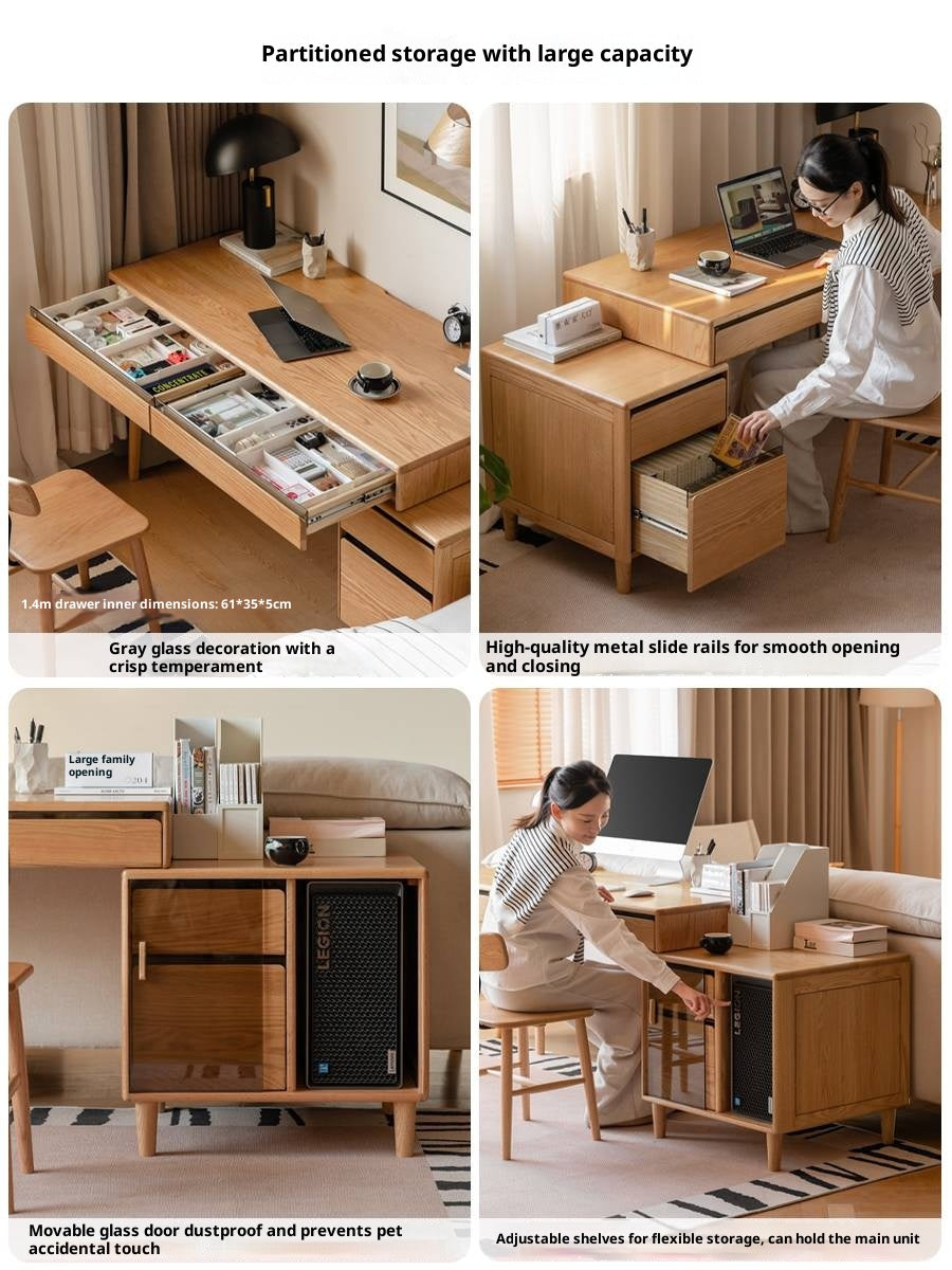 Oak Solid Wood Modern Office Desk