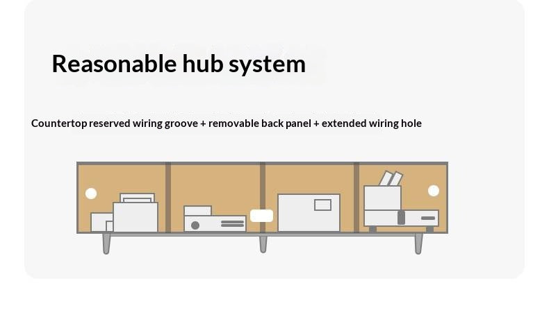 Oak Solid Wood Rattan TV Cabinet