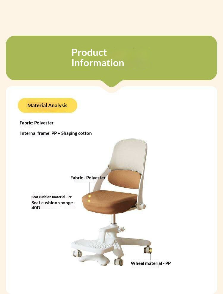 Kids Adjustable Swivel Study Chair with Footrest