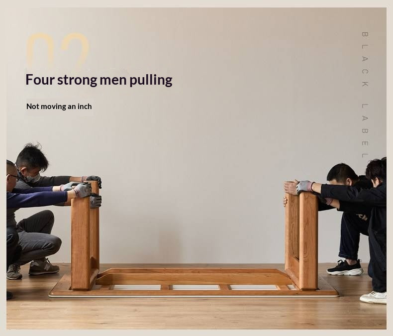 Cherry Solid Wood Vintage Style Slab Dining Table with Sintered Stone Top