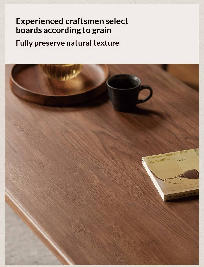 Ash, Black Walnut Solid Wood Double-Layer Coffee Table