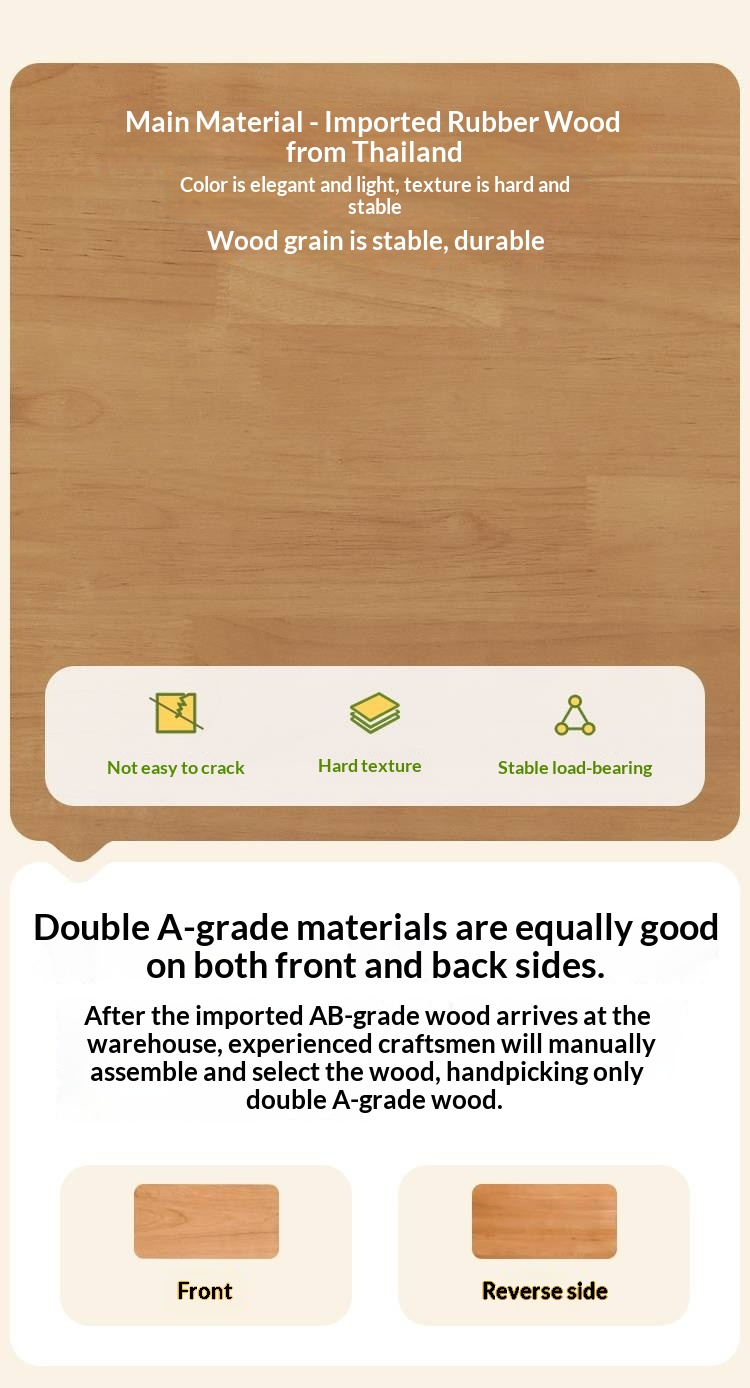 Rubberwood Solid Wood Children's Bunk Bed