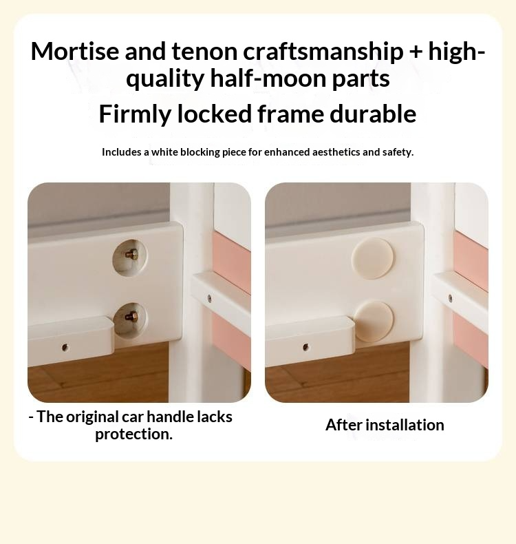 Rubberwood Solid Wood Children's Princess Storage Bunk Bed