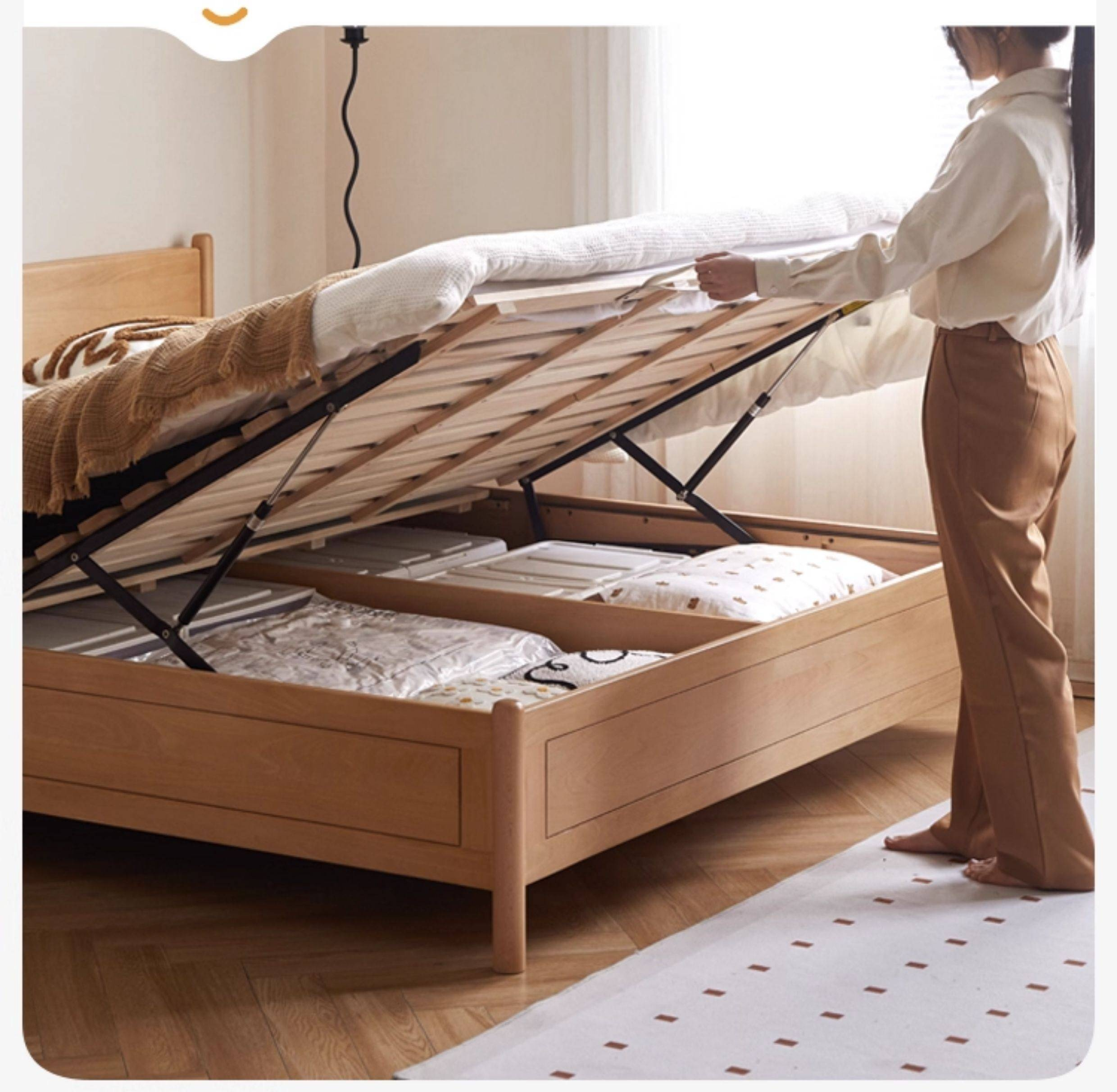 Beech Solid Wood Box Bed — Simple Design, Multi-Functional Bed
