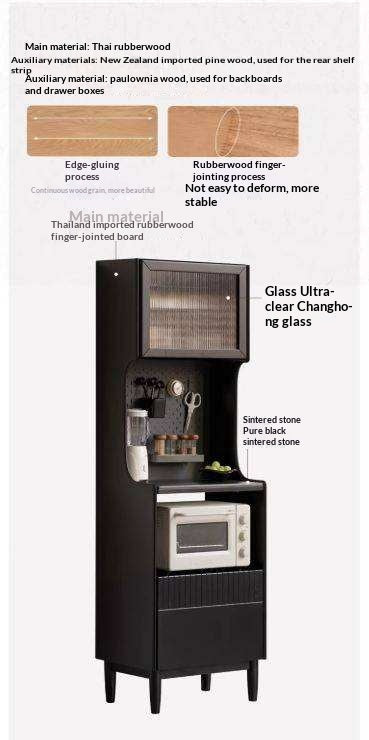 Solid RubberWood Minimalist Style Sideboard with Storage Cabinet