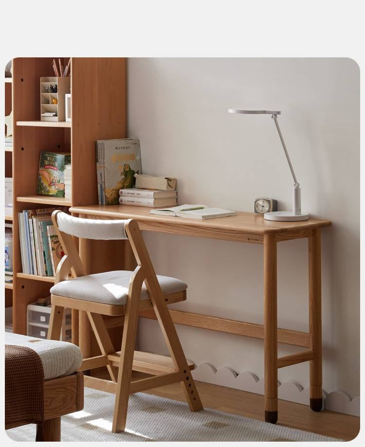Oak Solid Wood Lifting Study Table Narrow Kids Desk