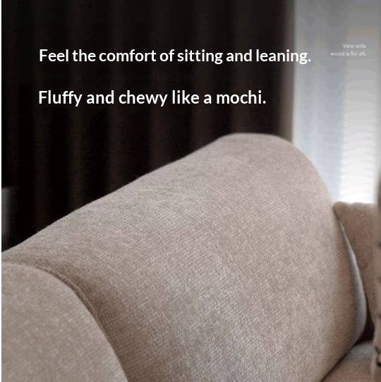 Beige Chenille Sofa with Curved Track Arms and Metal Legs