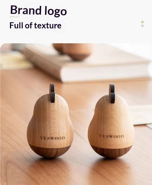 Beech, Black Walnut Solid Wood Tumbler Desk Ornament with Simple Creative Design