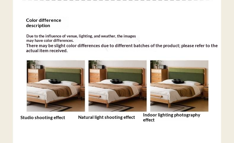 Cherry Solid Wood Fabric Soft Backrest Bed Modern Minimalist