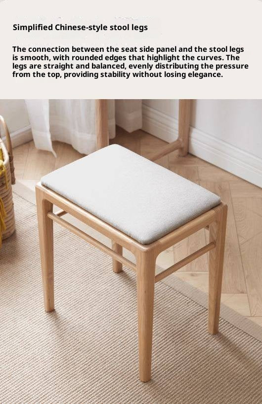 Ash Solid Wood Light Luxury Modern Makeup Stool