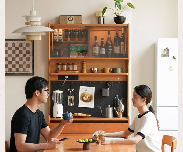 Cherry Solid Wood Ultra-thin Sideboard.