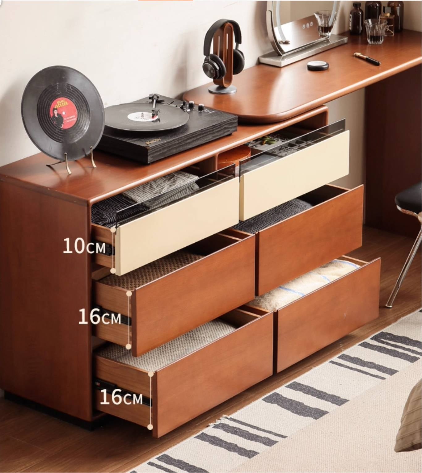 Tulipwood Solid Wood Bauhaus Style Vanity Table.