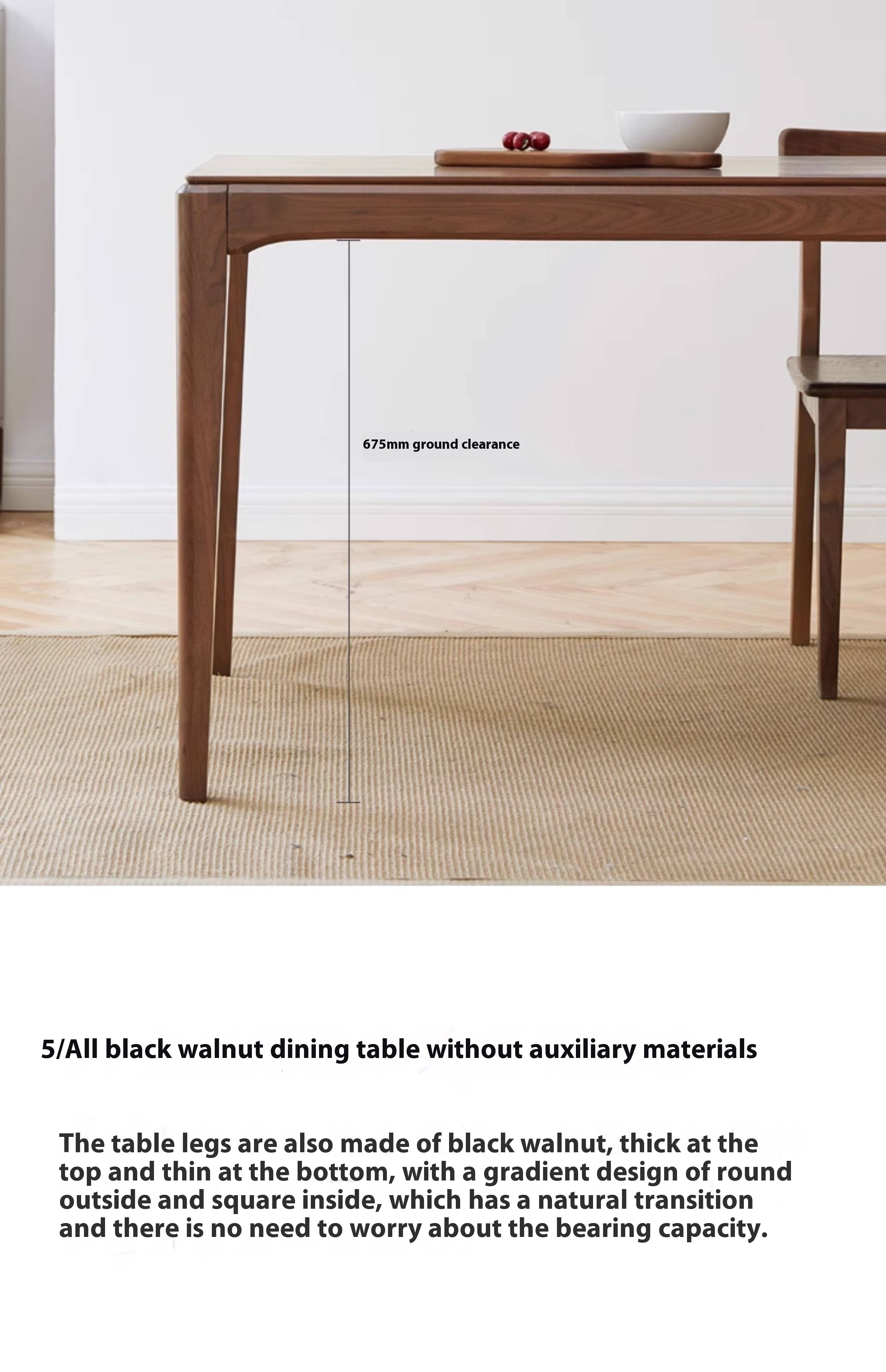 Black Walnut, Ash Solid Wood Modern Light Luxury Nordic Dining Table
