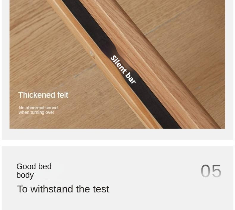 Oak, Ash Solid Wood Genuine Leather, ecological leather Suspended Bed Italian Light Luxury