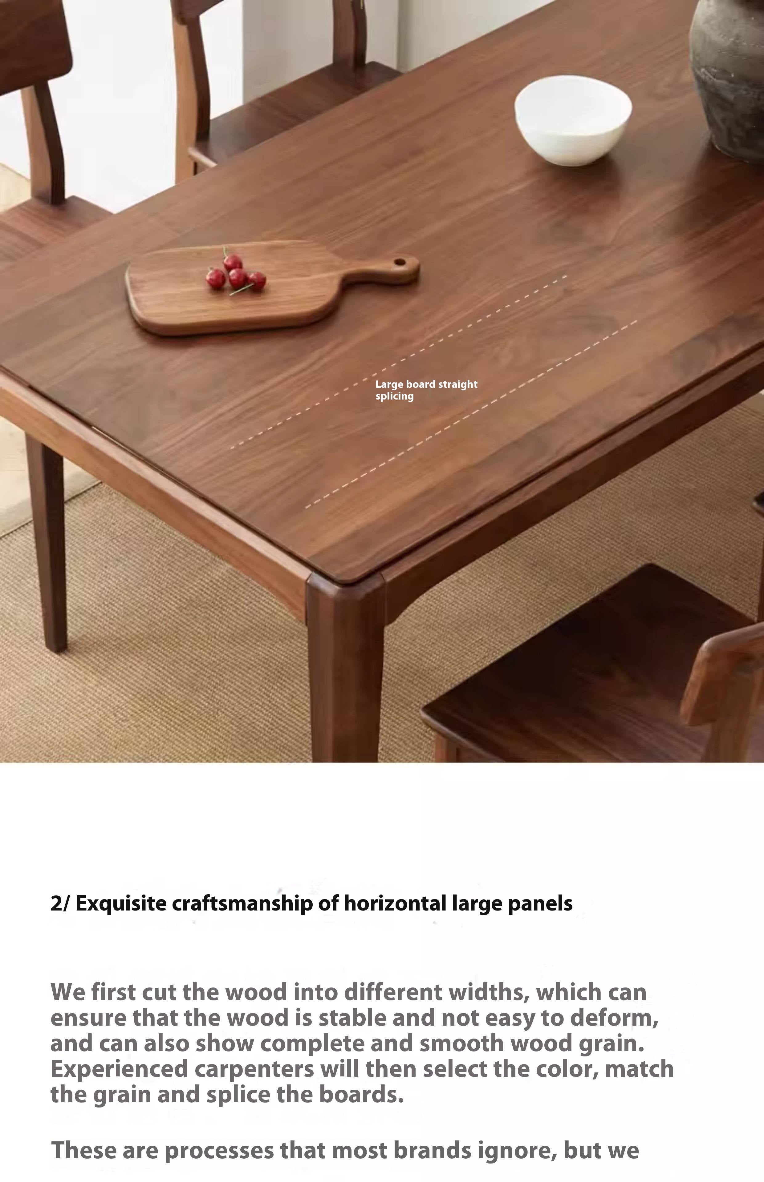 Black Walnut, Ash Solid Wood Modern Light Luxury Nordic Dining Table