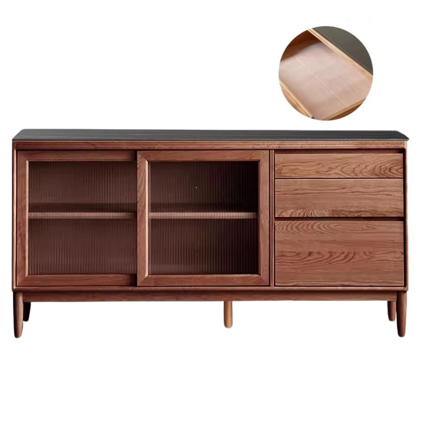 Oak, Ash Solid Wood Large Capacity Storage Sideboard
