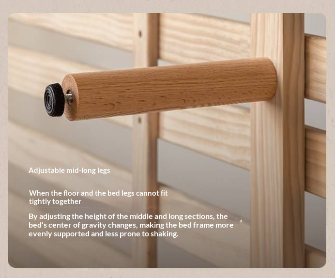 Oak Solid Wood Bed — Light Retro Style with Rattan Design