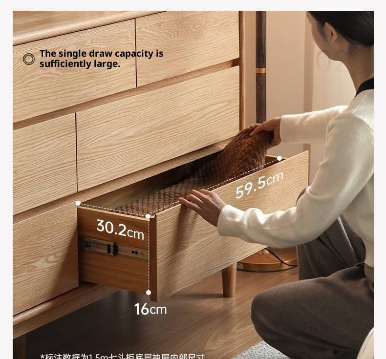 Oak Solid Wood Five-Drawer Chest
