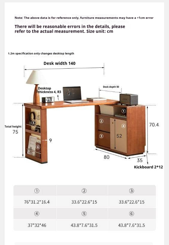 Poplar Solid Wood Antique Style Office Desk