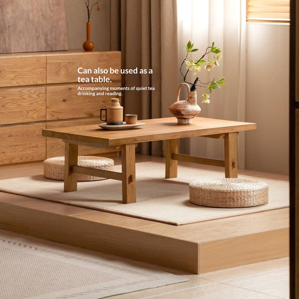 Elm Solid Wood Strange Silence Wind Style Coffee Table