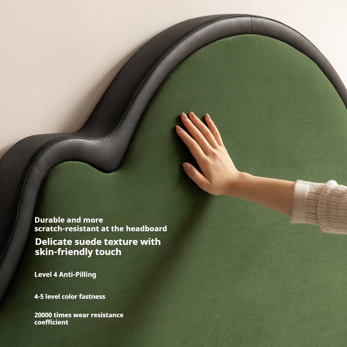 Fabric Soft Velvet Bed French Retro Style