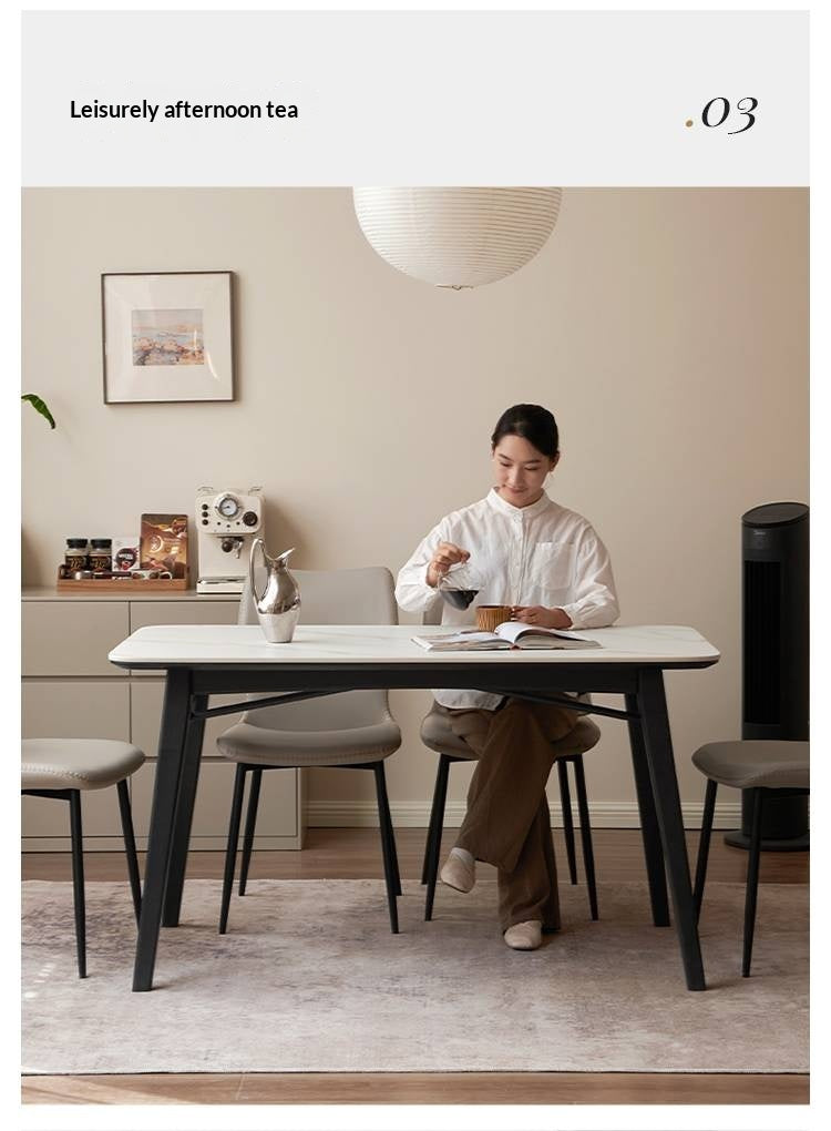 Oak Solid Wood Slate Luxury Dining Table