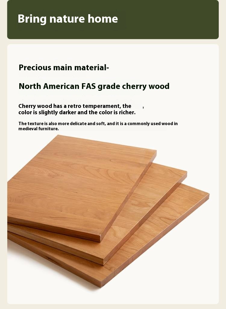 Cherry Solid Wood Ancient Style Ultra Thin Side Cabinet