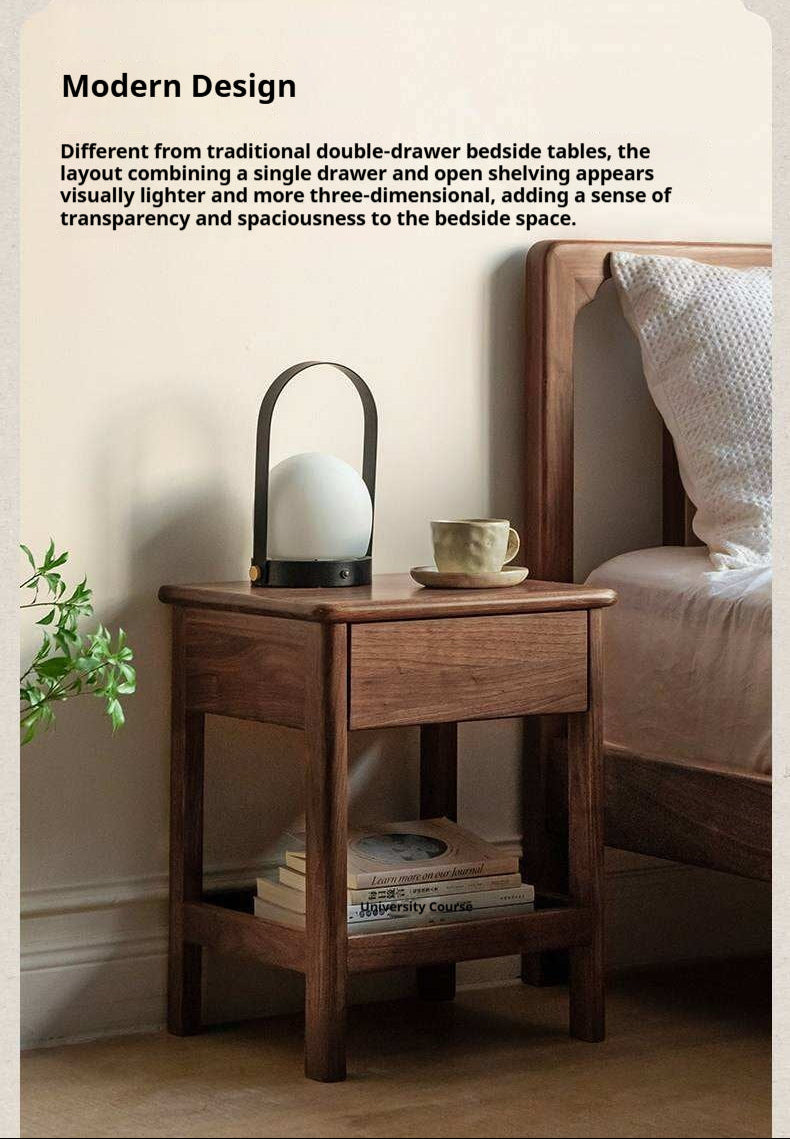Black Walnut, Ash Bedside Storage Cabinet
