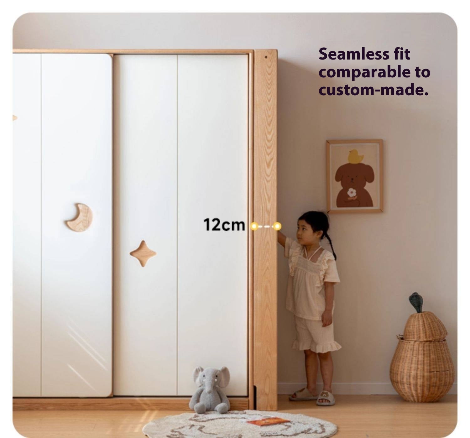 Oak Solid Wood Modern Children's Wardrobe