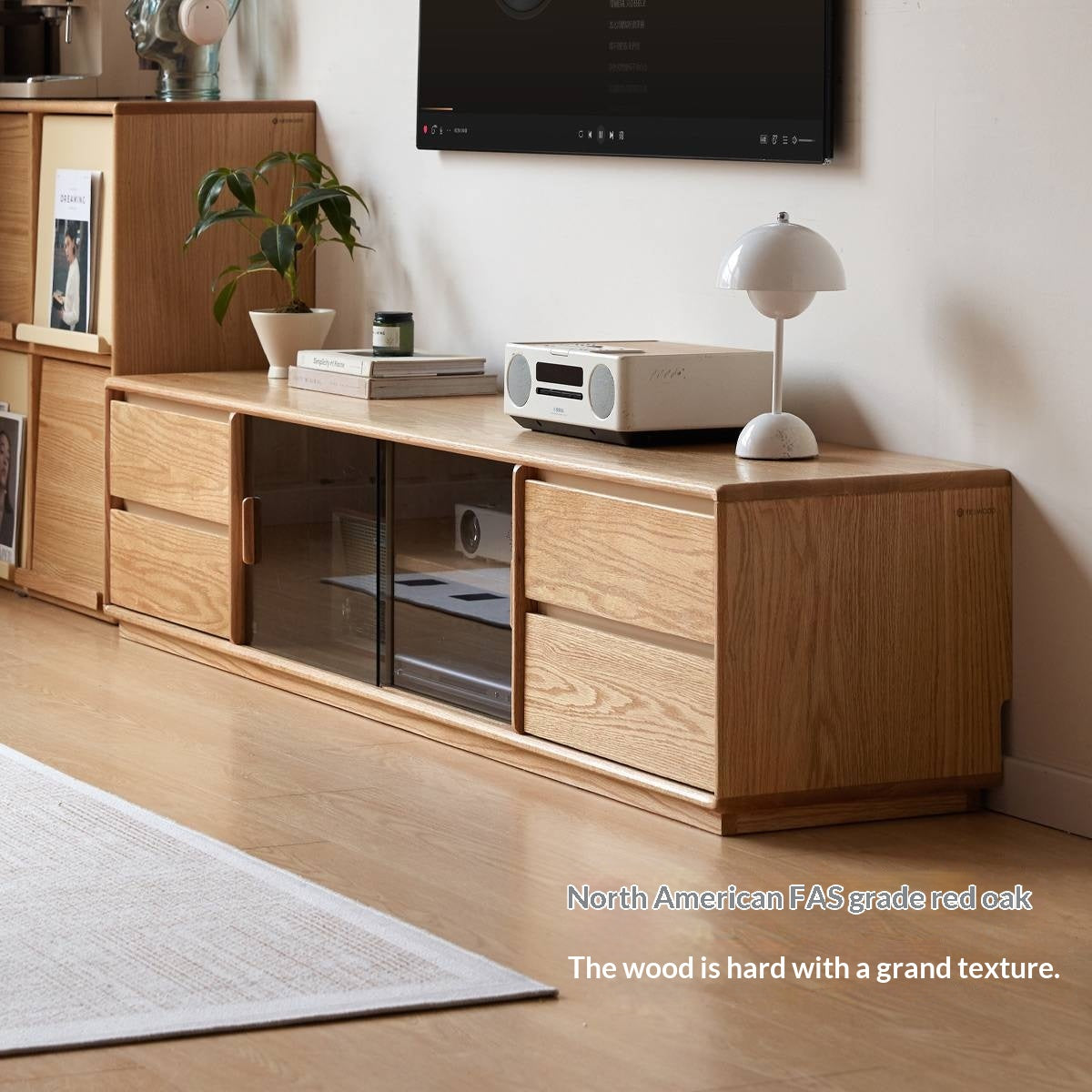 Oak Solid Wood Original Wood Style TV Cabinet