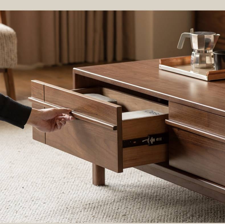 Black Walnut Solid Wood Modern Casual Coffee Table