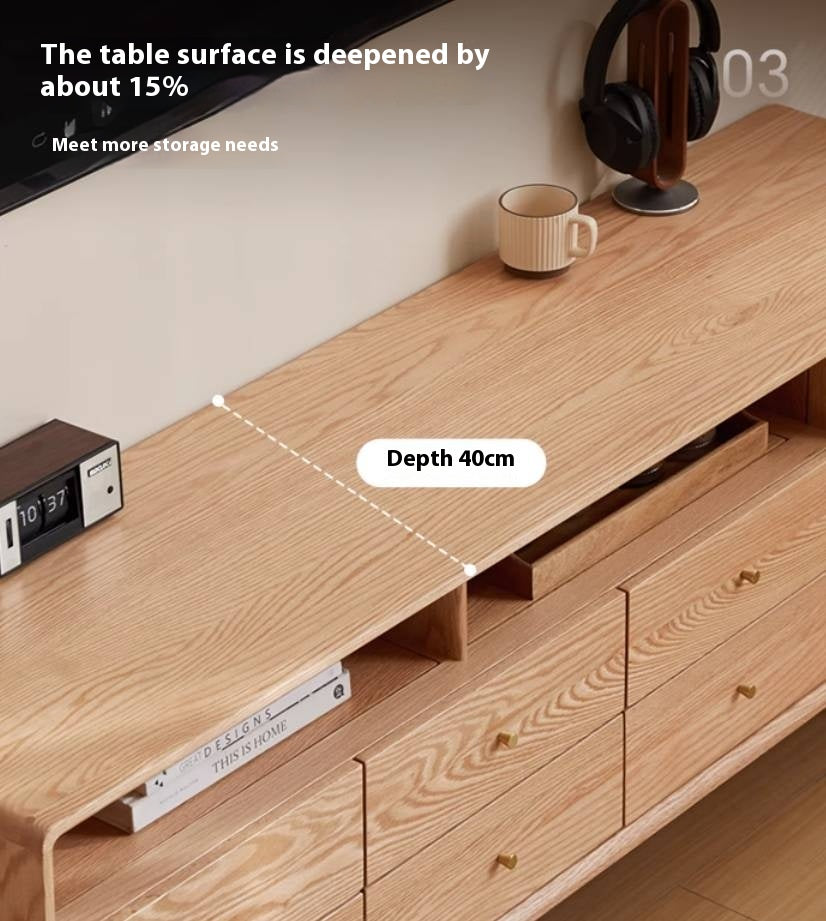 Oak Solid Wood Bedroom TV Cabinet