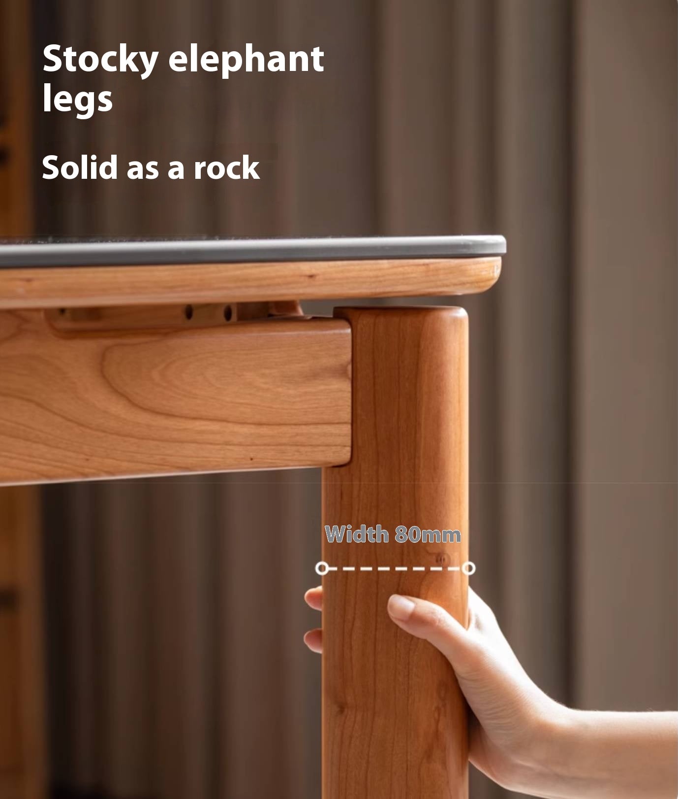 Cherry Solid Wood Rock Board Dining Table