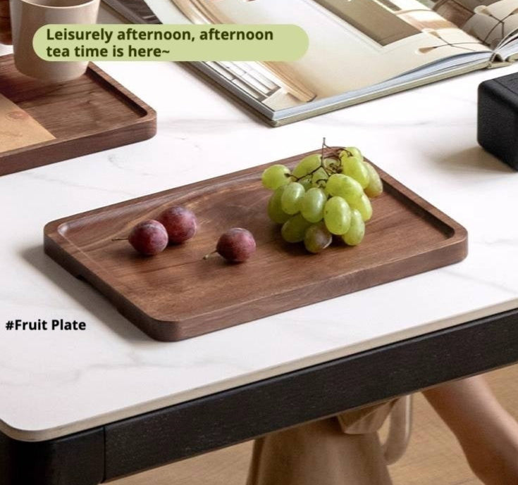 Black walnut solid wood , Beech solid wood wax oil fruit plate tray