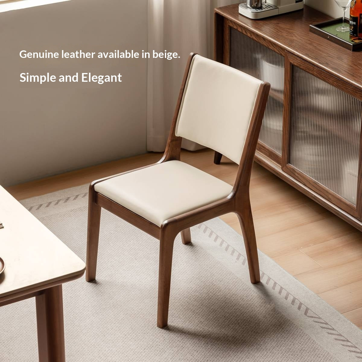 4 pcs - Black Walnut, Oak Solid Wood Dining Chair upholstered