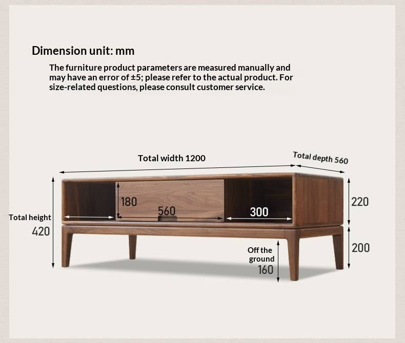 Black Walnut, Ash Solid Wood Modern Coffee Table