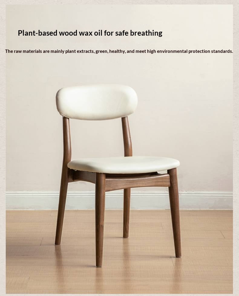 Set 4pcs Black Walnut Solid Wood Home Soft Back Dining Chair