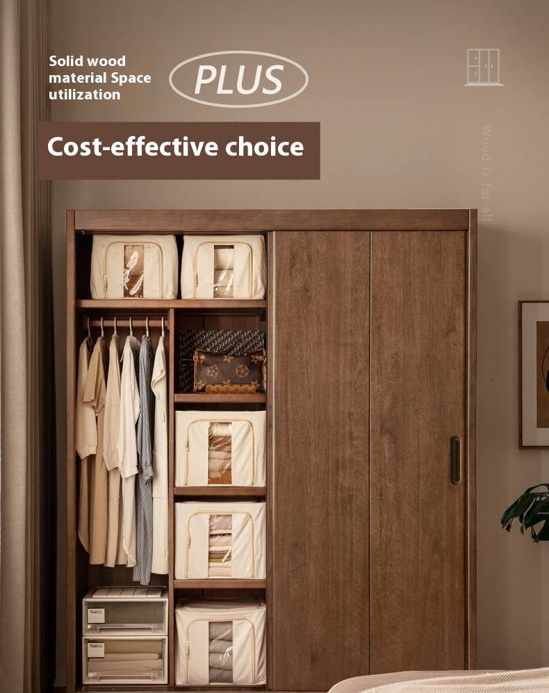 Golden Sandalwood Solid Wood Wardrobe